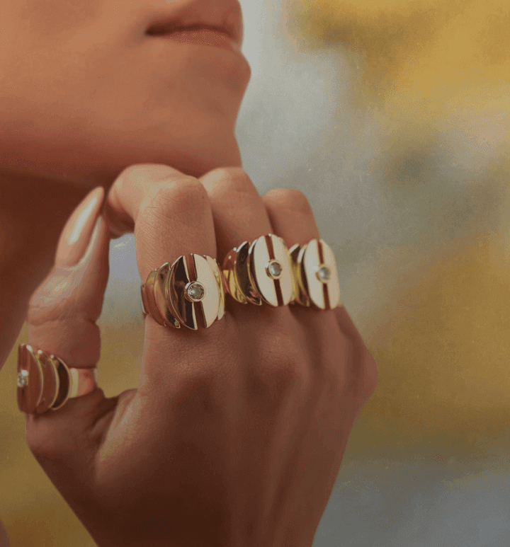 Woman wearing luxury rings